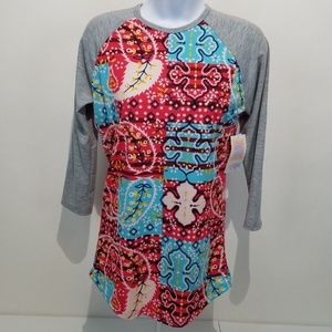 LuLaRoe Randy Womens Top Size XXS Patchwork